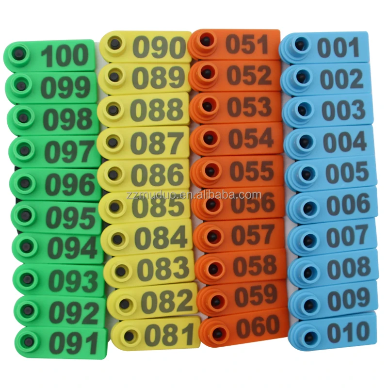 

Yellow Green Orange Blue Color Custom Ear Tags Animal Eartag Farm Eartag Track