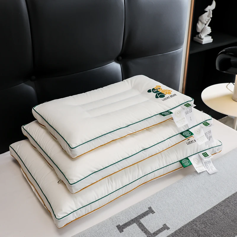White Cotton Low Sleeping Pillow for Kids Parents Adult Neck Health Care Pillows, Bed Cushion,Home Textile,30*50/40*60/48*74cm
