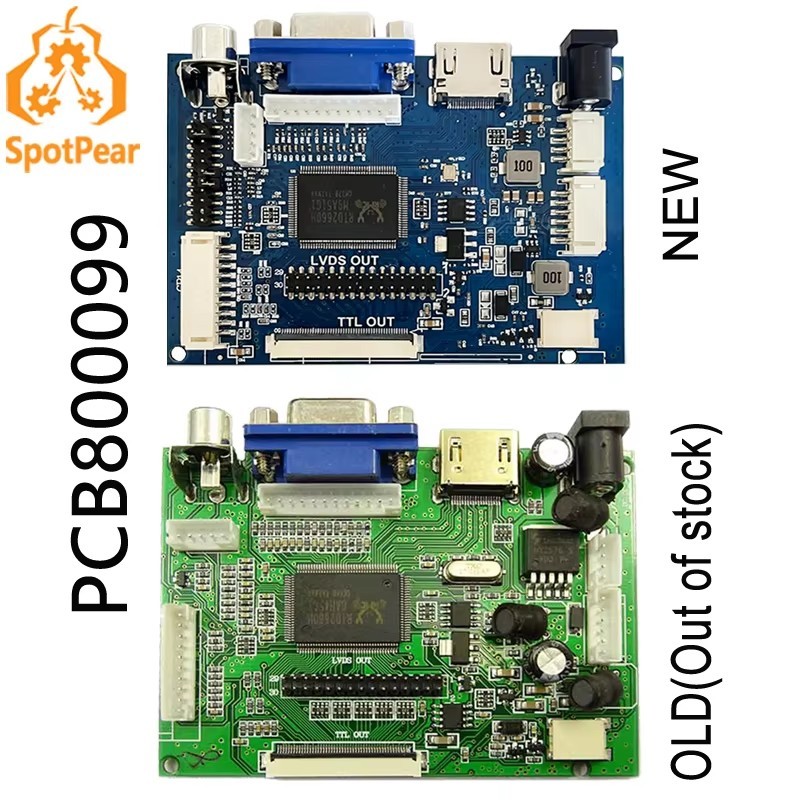 PCB800099 LCD Screen Car GPS Raspberry Pi Display LCD Driver Board HDMI VGA AV to TTL RGB LVDS