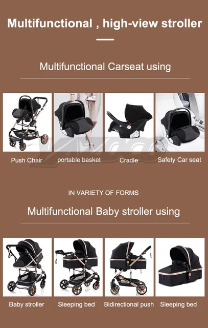 Poussette Multifonctionnelle 3 En 1 Pour Bébé, Cadre En Aluminium Portable,  Ce/cpc Sécurité Yazoco Carrinho De Bebe - Poussettes À Quatre Roues -  AliExpress