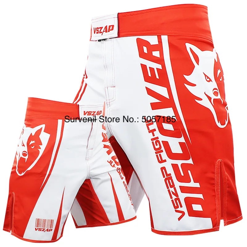 Vszap MMA Shorts Men's Muay Thai Grappling Shorts Gym Sports Workout Pants No Gi BJJ Jiujitsu Training Kickboxing Fight Trunks mma shorts