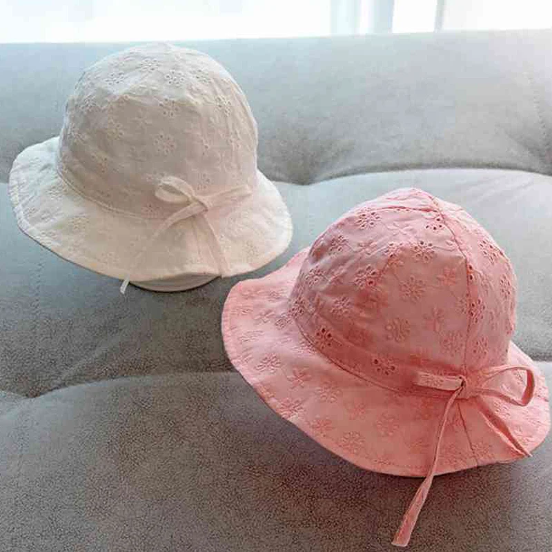 Cappello da sole in cotone per neonata Cappello da sole estivo da spiaggia all'aperto Cappello da secchiello morbido e traspirante per bambini Cappellino Panama Princess Flower_voghion.com