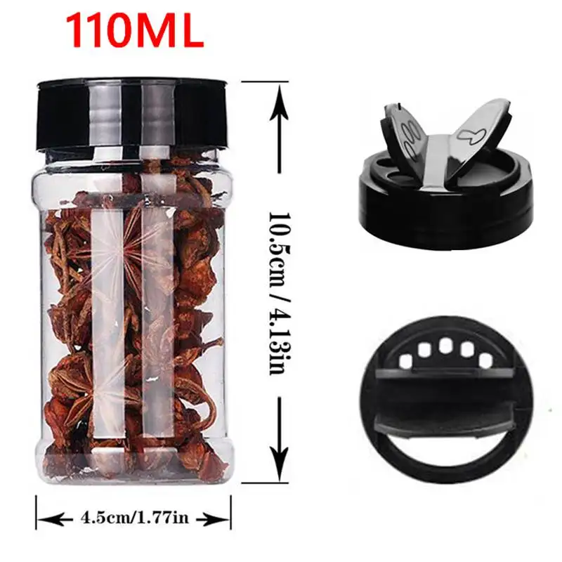 4/10/15/20pcs Spice Jars with Labels Plastic Transparent Spice Bottle Containers for Spice Pepper Salt Kitchen Spice Jar images - 6