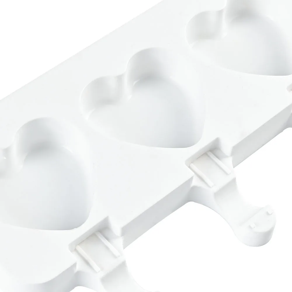 Ice Cream Mold Heart Shape Silicone Popsicle Form Maker Ice Lolly Moulds Ice Cube Tray for Party Bar Decoration fondant molds