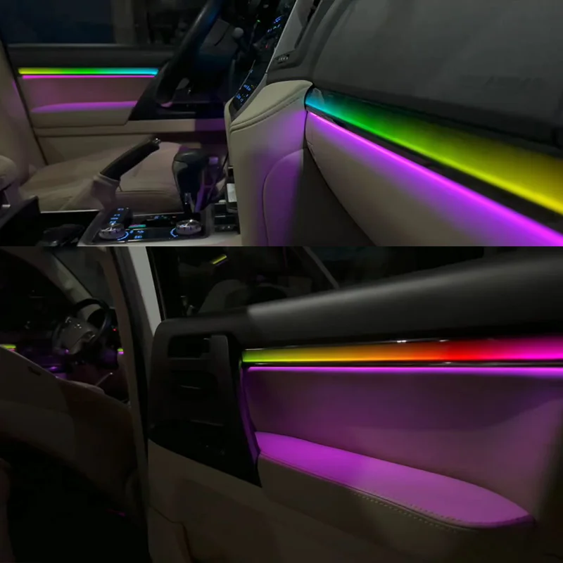LED Car Inner Ambient Lamp For Toyota Land Cruiser 2010- Dynamic Lights Dragon Scale Symphony Ambient Lights APP Control