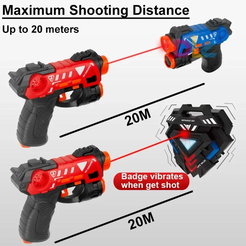 Set Laser Tag VATOS – Pistolets Infrarouges Avec Gilets, Pour Enfants 6-10 Ans