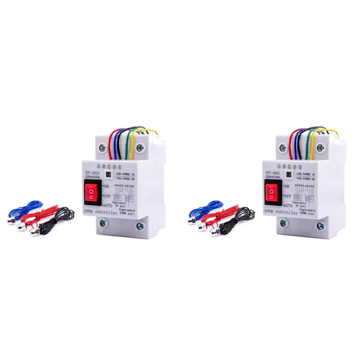 2X DF-96DK Automatic Water Level Controller Switch 20A 220V Water Tank Liquid Level Detection Sensor Controller 2M Wires