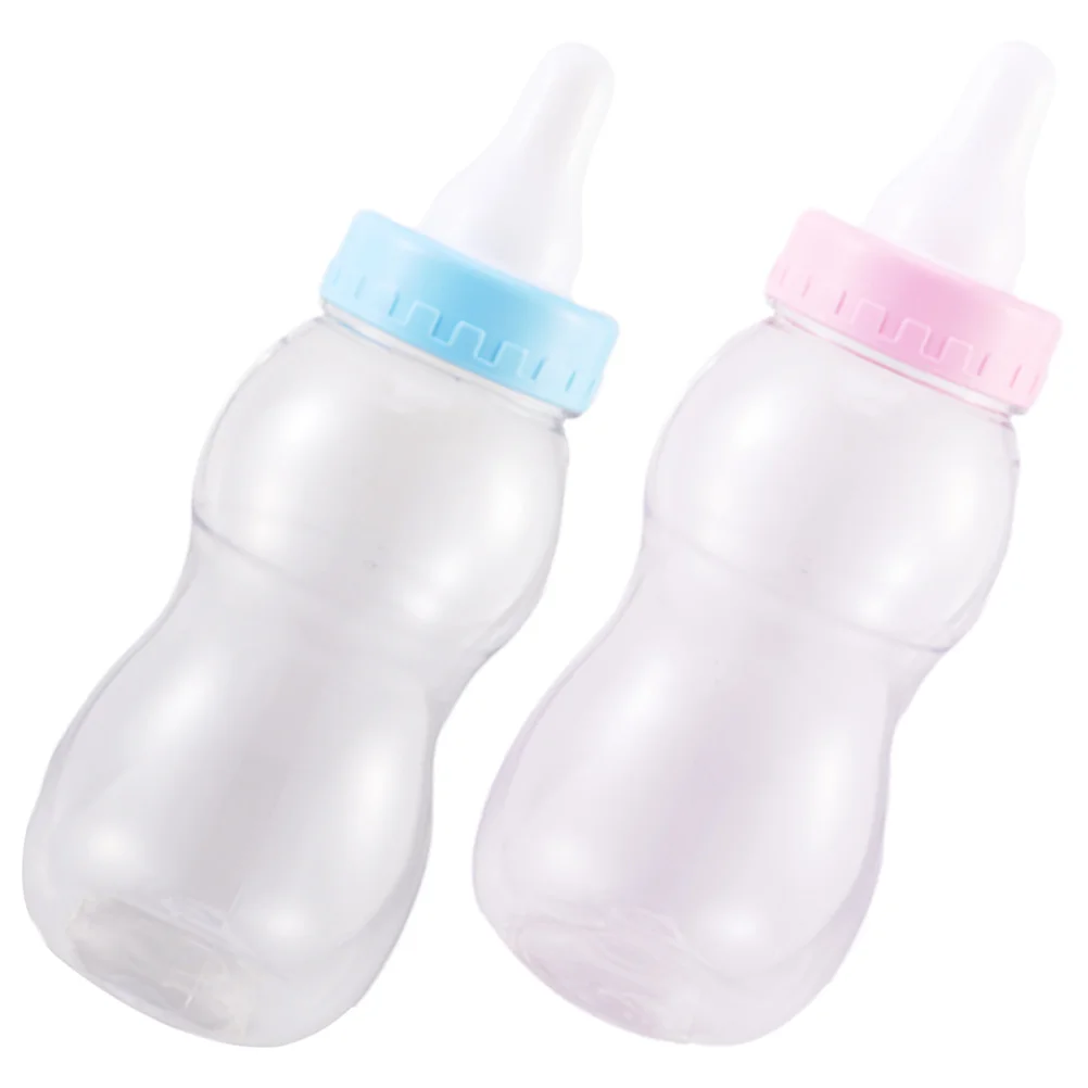 

2 Pcs Milk Bottle Piggy Bank Storage Jar for Kids Candy Containers Jars Feeding Food Transparent Supplies
