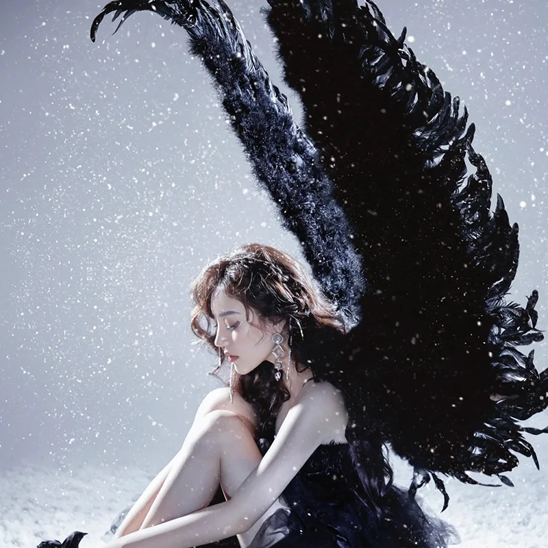 

Dark Night Angel Feather Angel Black Large Wings Halloween Carnival Fancy Party Cosplay Props Birthday Gifts