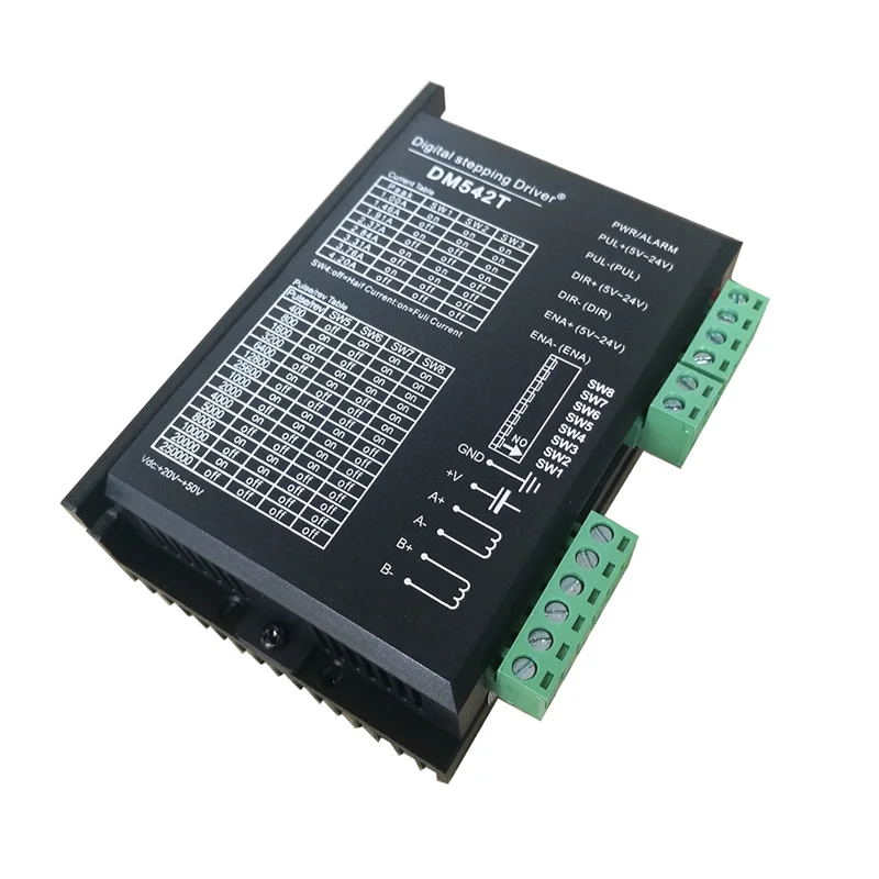 A20Q-DM542T CNC 스테퍼 모터 드라이버 1.0-4.2A 20-50VDC 1/128 마이크로 스텝 해상도 17 및 23 스테퍼 모터와 호환