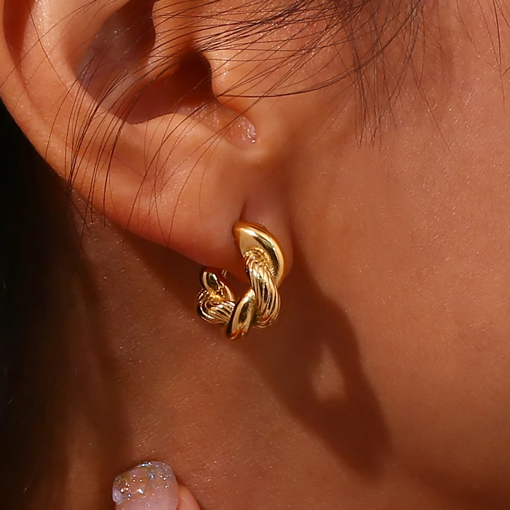 Grandi Orecchini A Cerchio Grandi In Oro Filled 50 Mm - Creoli Con Torsione, Senza Nickel, Per Donna Orecchini Cerchio