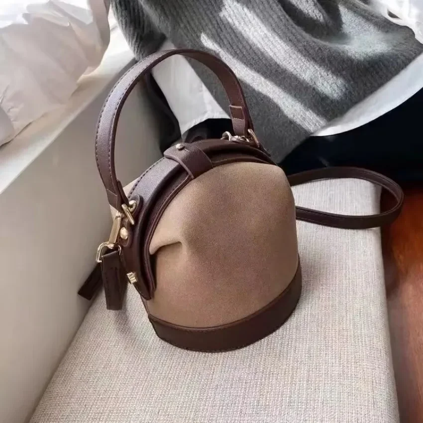 New Vintage Fashion Female Tote Bucket Bag Concise Design Ladies Crossbody Bag Pretty All-Match Women's Handbag Purses Handbags