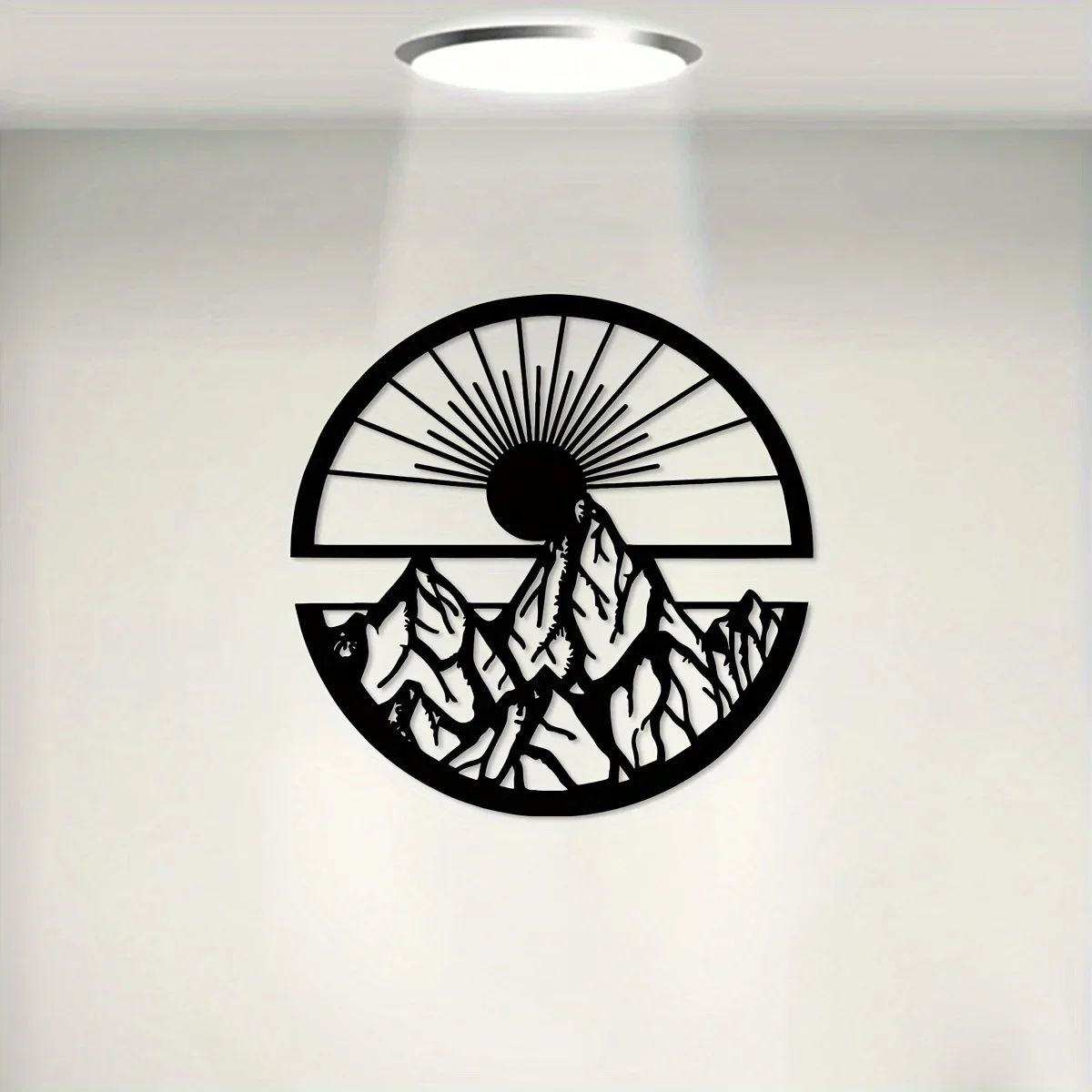 

Настенное украшение «Горный и солнцезащитный диск», металлический домашний декор, декор на Хэллоуин, уличный декор для гостиной, спальни, современное искусство