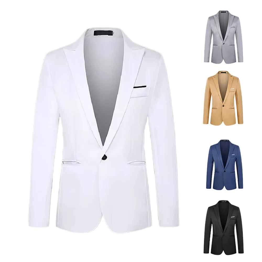 Autumn Men's Light Luxury Suit Outwear Casual Business Trendy Suit Jacket Solid Color Classic Button Up Costume Homme men suit jacket