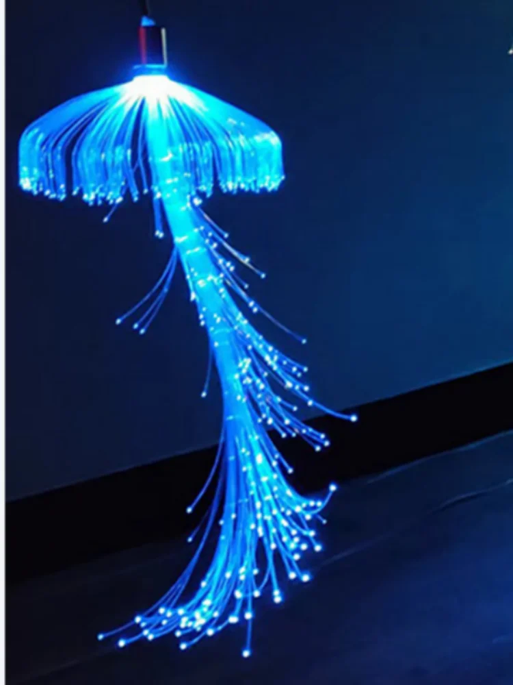 MEMEOKON 10pcs 12V Fiber Optic Jellyfish String Chandeliers Outdoor Christmas Garland Party Garden Tree Lights