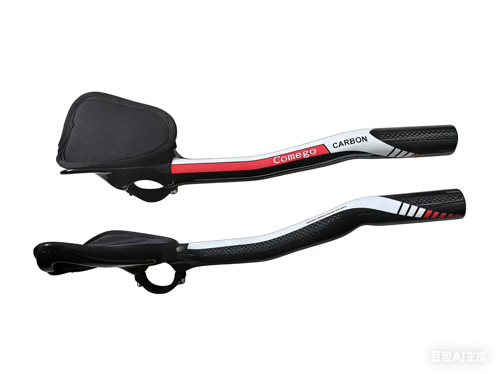 Comego Vollcarbon-Fahrrad-Lenker, Aero Carbon TT Lenker, Fahrradlenker aus 3K Carbon in Rot – Detail 6