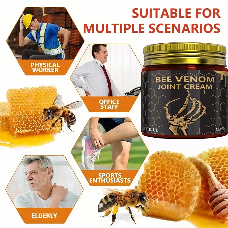 YUITIKUE Bee Venom Joint Cream Professional Treatment Gel Relieves Joint Pain Cream Joint Soothing Ointment Body Care Gift