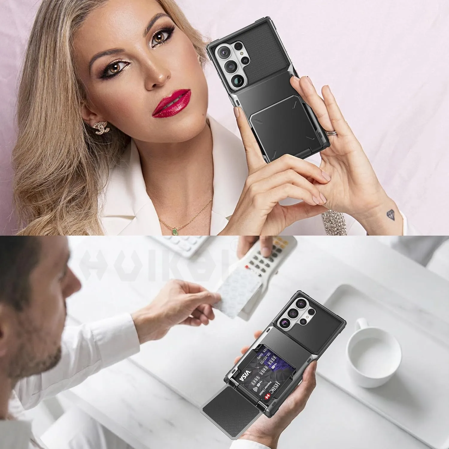 Shockproof Wallet Case with Credit Card Holder and Heavy Duty Protection