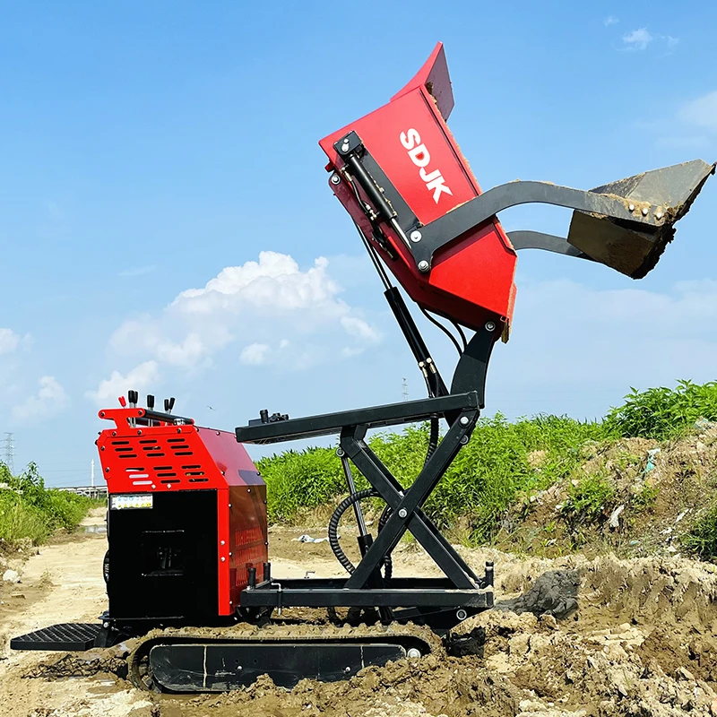 Mini Dumper Da 500Kg Autocaricante Fuoristrada Completamente Idraulico Mini Dumper Cingolato Dumper Cingolato Con Motore A Benzina