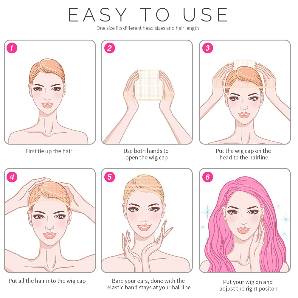 2Pcs (1 bag) Wig Cap Hair Net Fashion Stretchable Hair Nets Nylon Mesh Wig Net Making Wigs Free Size For Wig Caps