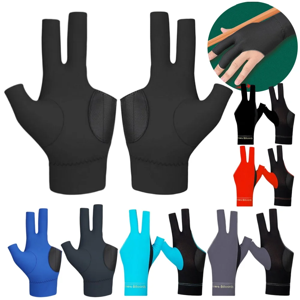 Open Fingers Pool Gloves Non-Slip Spandex Snooker Billiards Match Gloves Left/Right Hand Pool Cue Billiard Accessories billiard accessories pool gloves