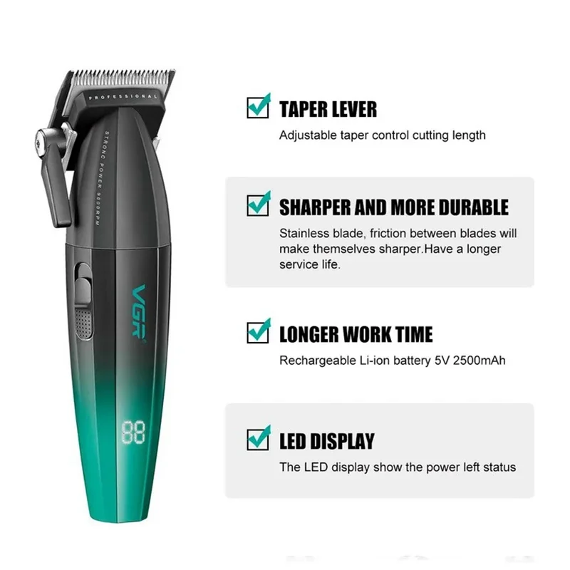 VGR Hair Trimmer Professional Barber Hair Cutting Machine Cordless Clipper for Men V-003 hair clipper electric clipper