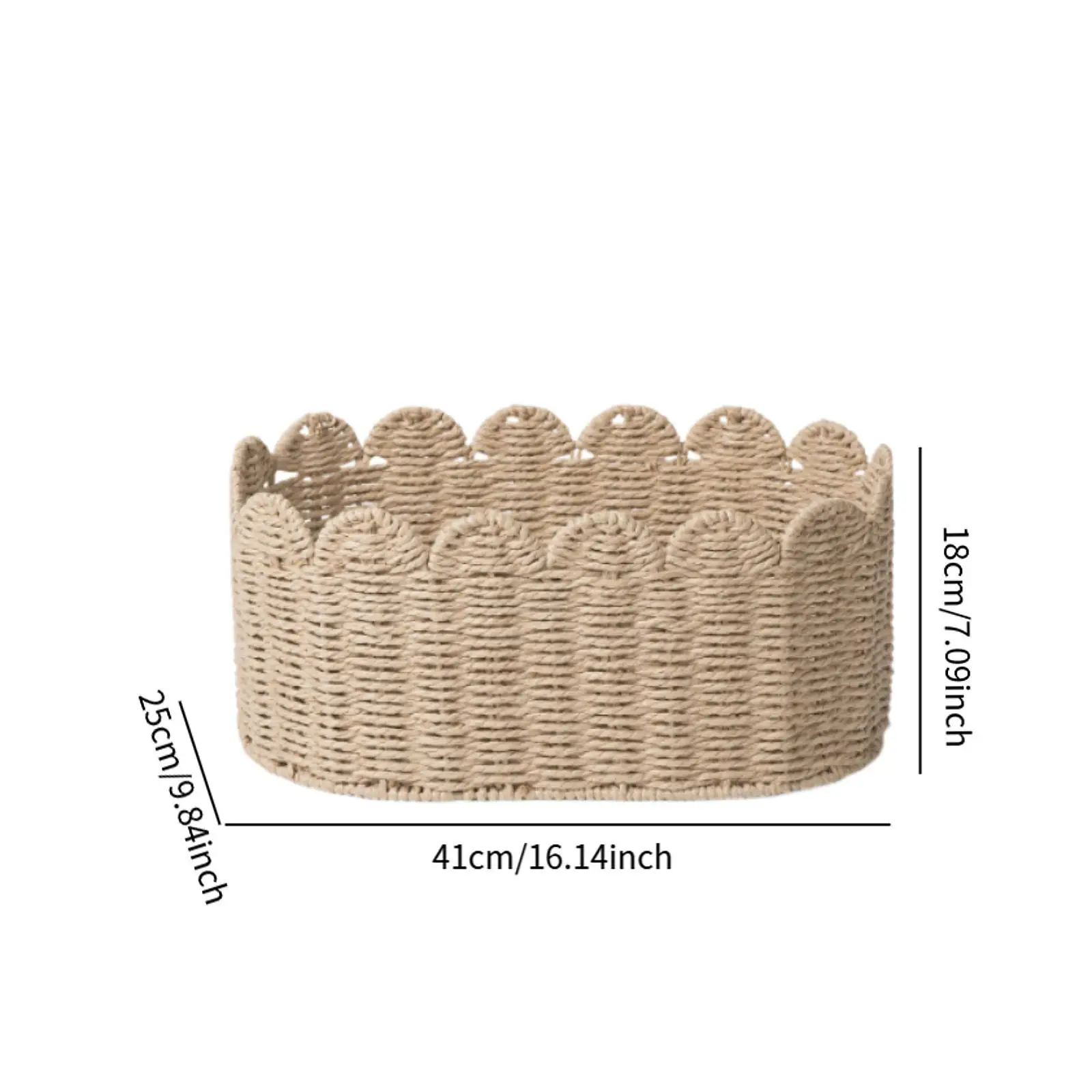 Woven Storage Basket Versatile Rectangular Lightweight Storage Bin for Countertop Bathroom Living Room Farmhouse Kitchen Gadgets