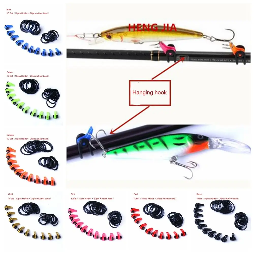 10 Set New High Quality Jig Small Safe Hanger Fishing Gear Hook Secure  Keepers Lures Holders