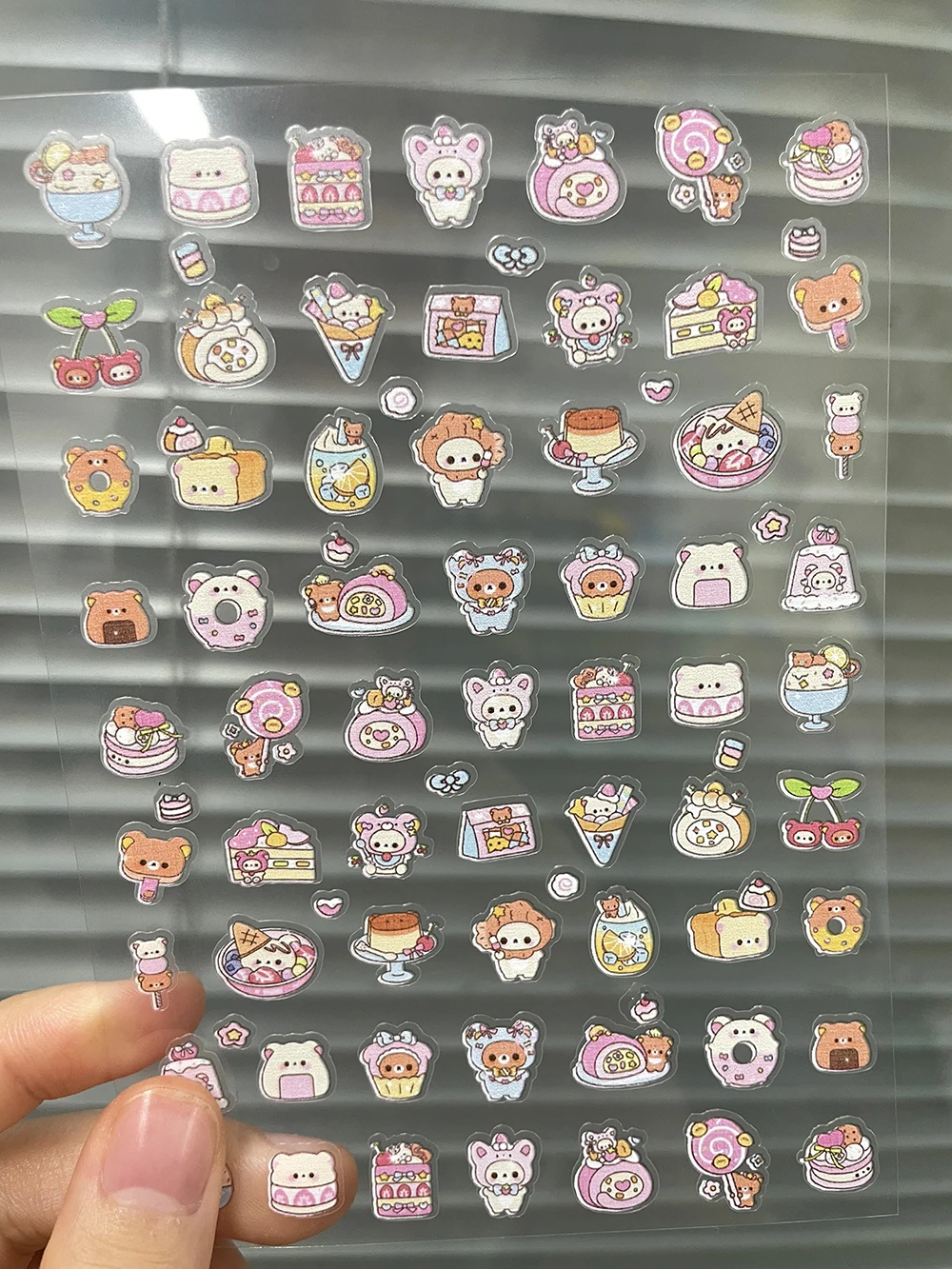 Kawaii Rilakkuma Expressions Nail Art Stickers - Cute and Waterproof Decals