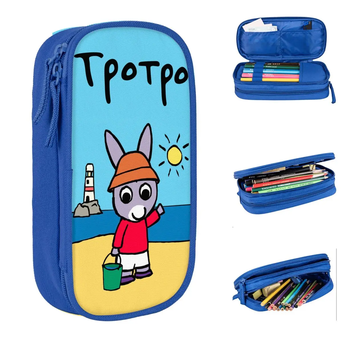 

Cute Trotro Cartoon Pencil Case Anime Pen Bag Student Large Storage Office Gift Pencil Box