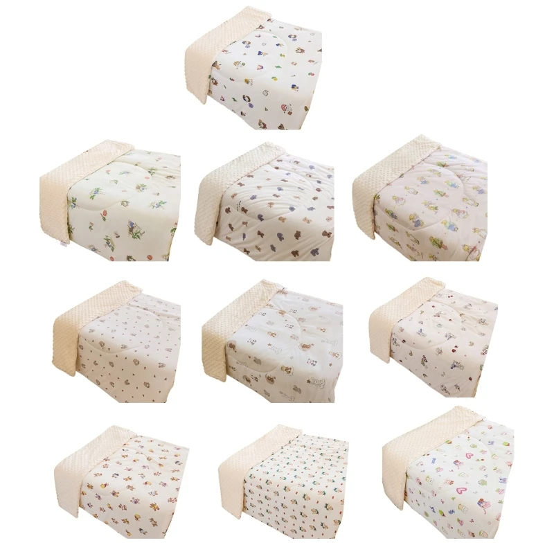 

Stroller Blankets Dotted Backing Cover Strong Absorbent Swaddles Wrap Quilt