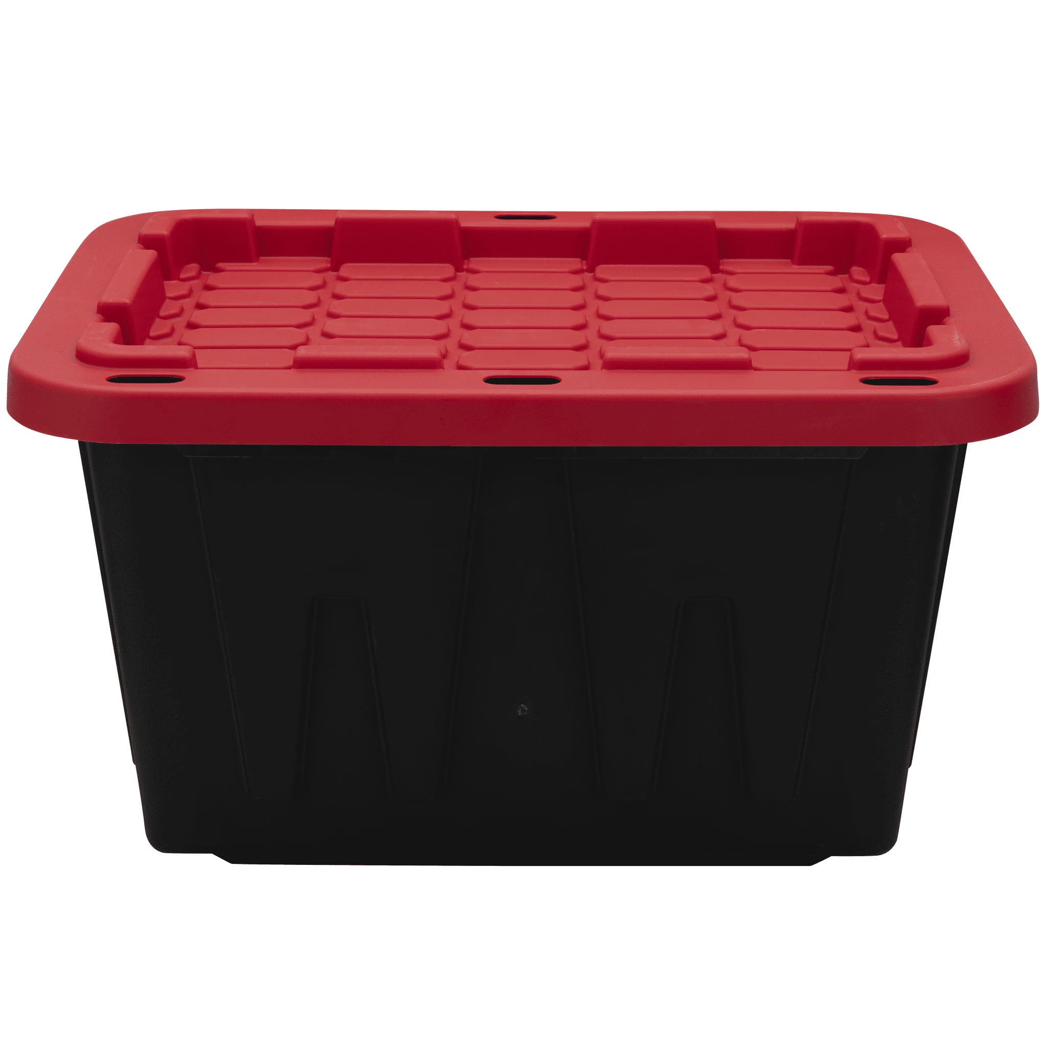 

Hyper Tough 12 Gallon Snap Lid Stackable Plastic Storage Bin, Black/Red