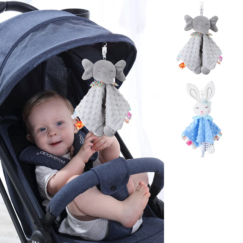 

New Baby Infant Appease Bibs Sleeping Plush Toys Bebe Smock Blankie Dolls Elephant Rabbit Horse Reassure Towelигрушки для детей