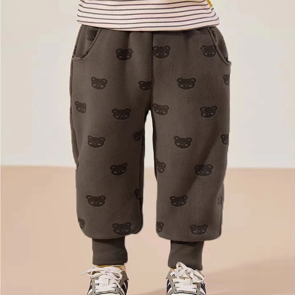 Winter Boys Pants Thicken Warm Trousers For Kids Fleece Toddler Sweatpants Boys Girls Joggers Baby Harem Pant Clothes