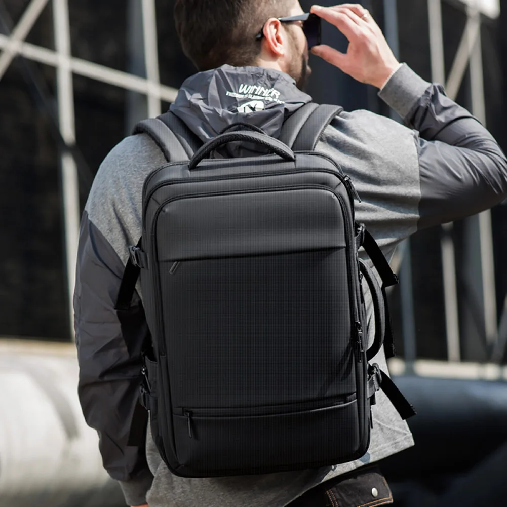 GNWXY Fashion Men Waterproof Backpack Expandable Weekend Work Business Travel Luggage Bags Large Capacity Boy Laptop Backpacks