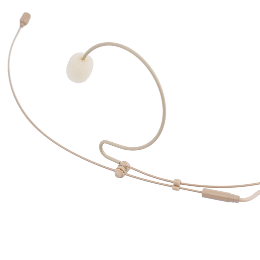 

Double Earhook Headset Microphone Headworn Omnidirectional Condenser Cartridge Microphone For-Sennheiser Wireless Beige