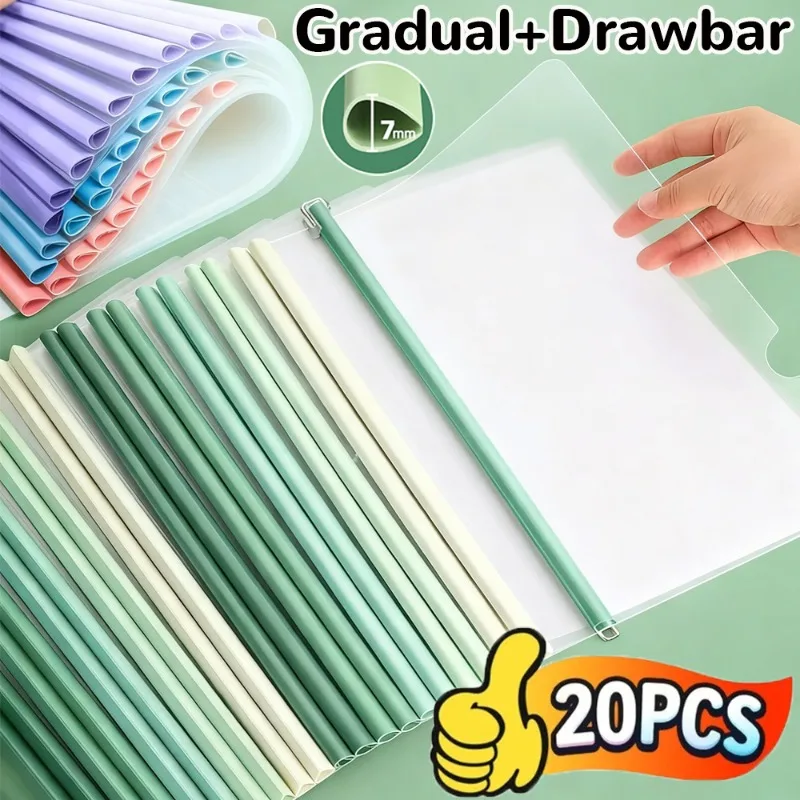20/10PC Transparent File Document Thicken Draw Rod A4 Folder Test Paper ...