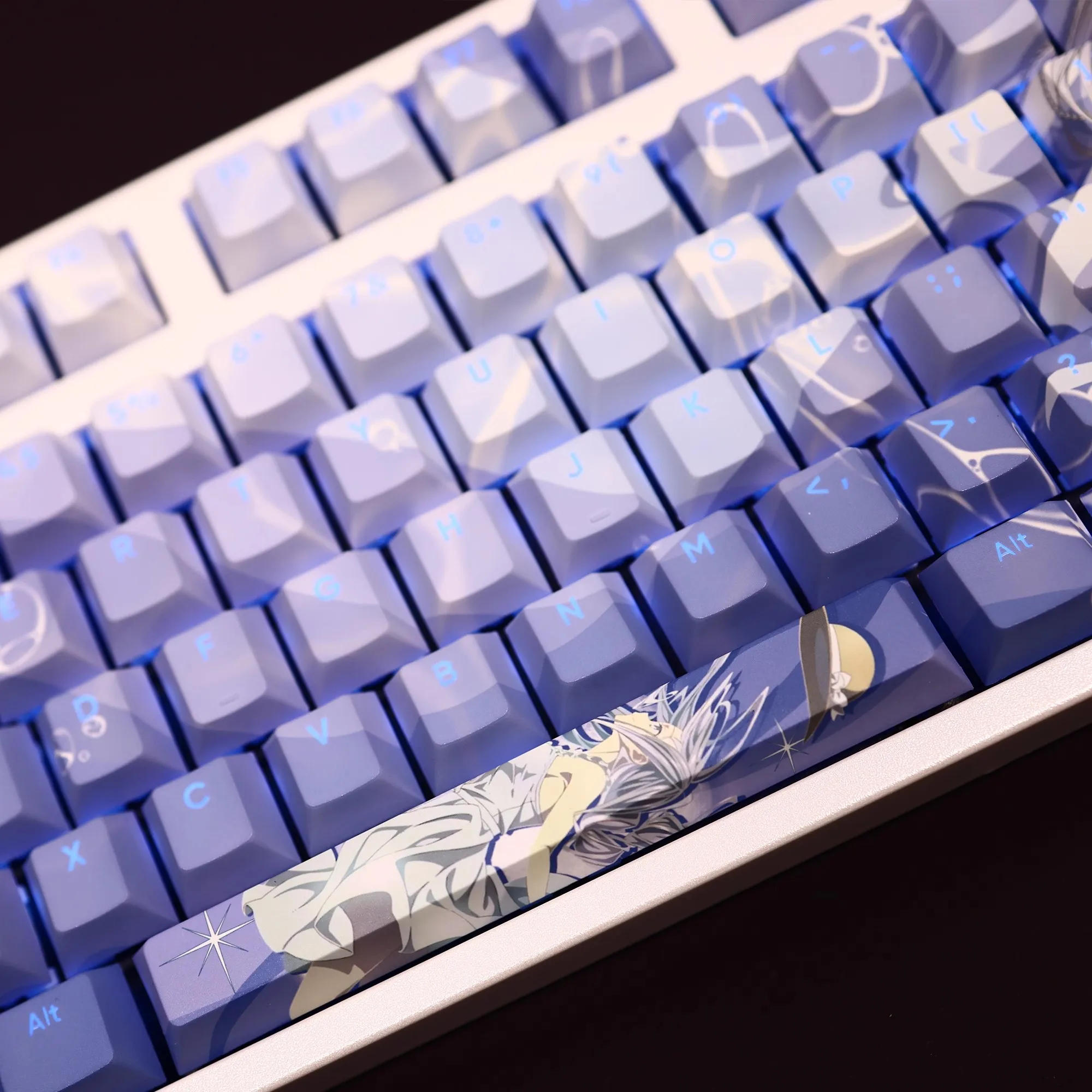 Anime Cartoon Keycaps 108 Teclas Data ao Vivo Takamiya Mio Keycap Tintura Pbt Subbed Keycaps Teclado Anime Ansi 61 87 104 108 - Imagem 6