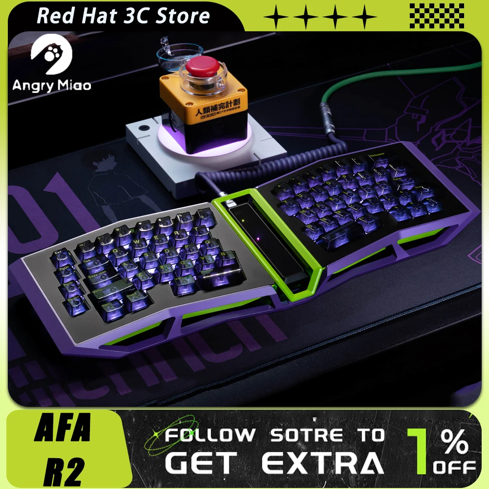 

Angry Miao AFA R2 Mechanical Keyboard Dual Mode Custom RGB Hot Swap Low Delay Wireless Gaming Keyboard Pc Gamer Accessories Gift