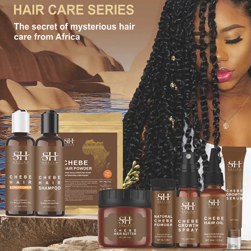 Hair Growth Set 100g Fast Traction Alopecia Chebe Hair Mask Anti Break Growth Oil Loss Treatment Care Sevich hair growth oil hair restoration products