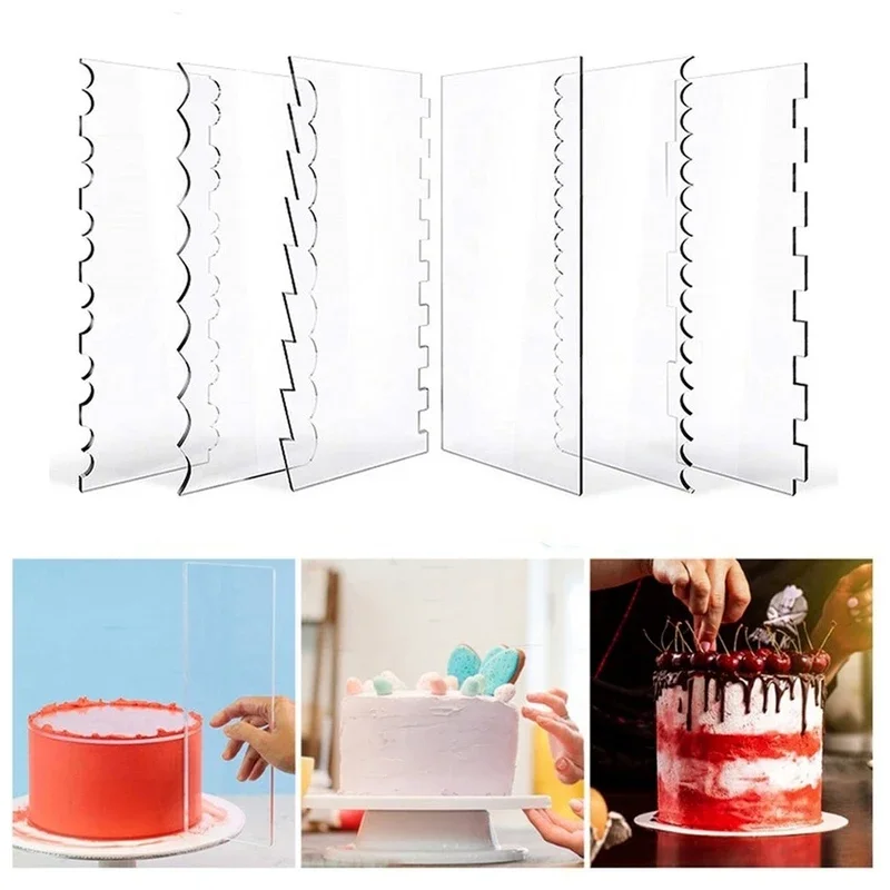 Transparent Cake Cream Scraper Cake Making Scraper Rectangular Acrylic Baking Tool Decorating Tools Kitchen Tools baking supplies cake tools