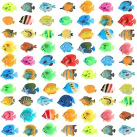 20Pcs Tropical Fish Figure Play Set with Plastic Fish Toys Fake Small Plastic Fish Assorted Fishes Baby Bath Toy 2