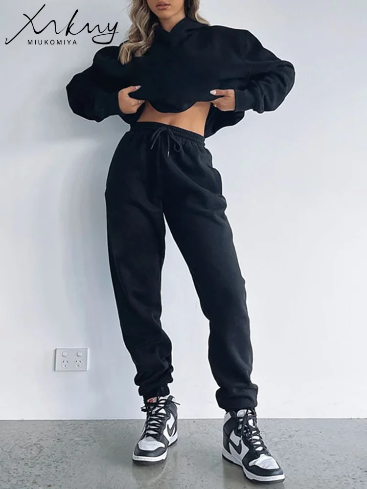 Set di pantaloni della tuta in cotone per donna completo da