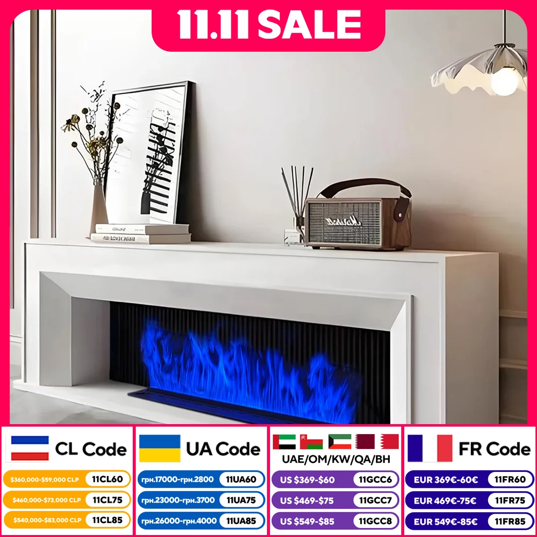 จําลอง 3D multi-สีเปลวไฟบ้านพื้นหลังฝังความชื้นตกแต่ง atomizing เตาผิงไฟฟ้า 1