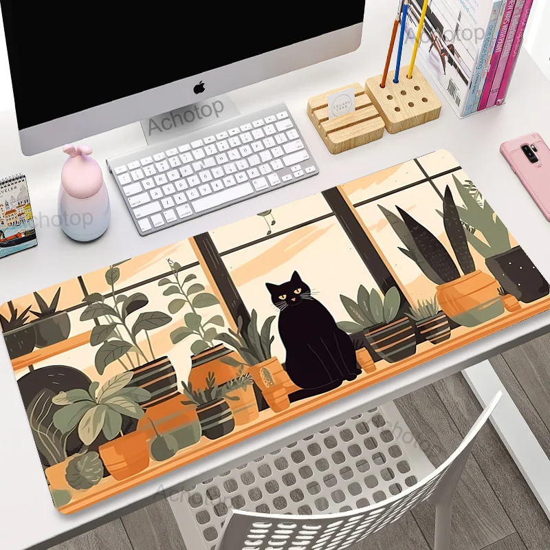 

Большой коврик для мыши Kawii, игровой ПК XXL, коврик для мыши, компьютерный коврик для мыши для клавиатуры, ноутбука, коврик для мыши с милым котом, коврики для офисного стола 100x50 см