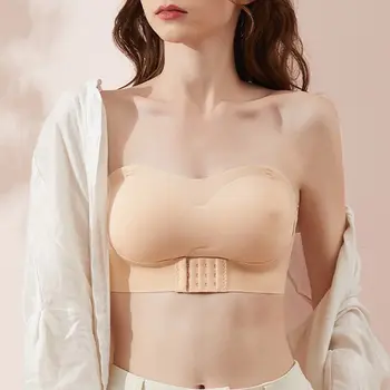 Eekisuf 여성용 끈이 없는 브래지어, 보이지 않는 상의, 심리스 통기성 무선 브래지어, 푸시업 브래지어, 결혼식용 란제리