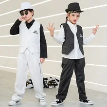

Children's suit vest breaking hip-hop suit boys hip hop performance Suit Girls jazz dance suit