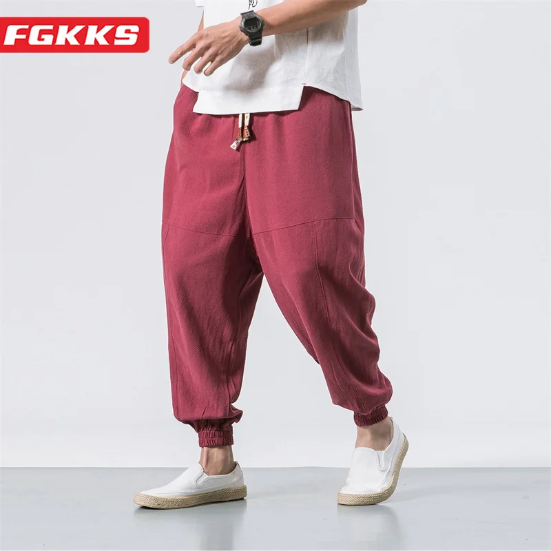 

2023 Casual Pants Men's Spring Summer Hip Hop Bundle Foot Solid Sweatpant High-Quality Design Brand Oversize Trousers Male