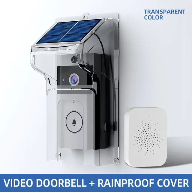 Waterproof Wireless Doorbells Solar Charge Cover Digital Door Peepholes Wifi Security Camera Intercom Video Smart Ring Door Bell 6