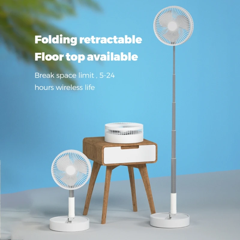 

D0AB Mini Foldable Desk Fan 7200mAh USB Rechargeable Up/Down Adjustable Portable Fan